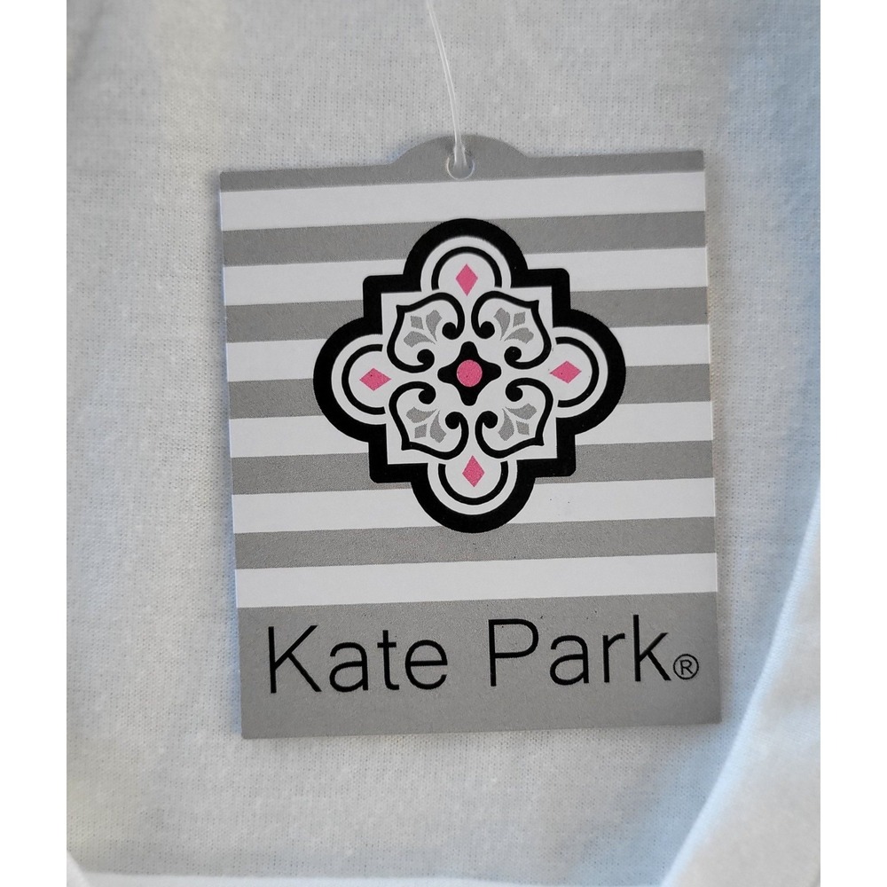 Kate Park Portofino Comfort White And Stampdo Short Sleeve T-Shirt, Womens XL - Picture 7 of 10